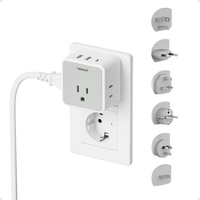 Main image of 6-in-1 European UK Travel Plug Adapter Kit