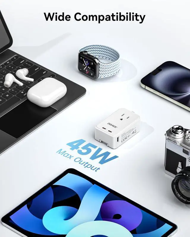 Alt view image 6 of 7 - Pico 45W Universal Travel Adapter with 1 AC, 2 USB C & 2 USB A Ports