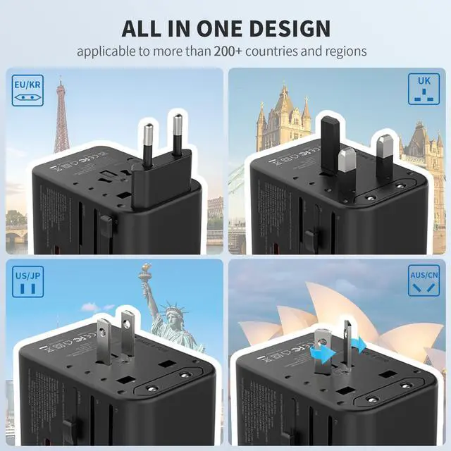 Alt view image 4 of 6 - 70W GaN PD Universal Travel Adapter, 3USB-C/2USB-A