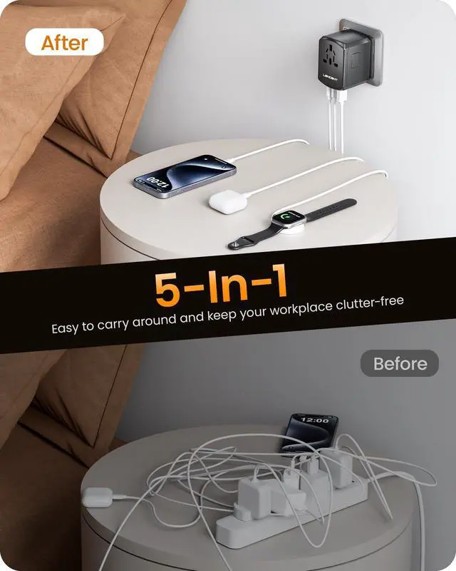 Alt view image 5 of 7 - Universal Travel Power Adapter, International AC Plug Adaptor