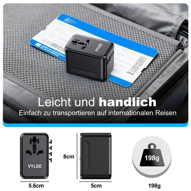Alt view image 3 of 7 - Universal Travel Adapter, Type D/G/C/I/A International Plug Adaptor