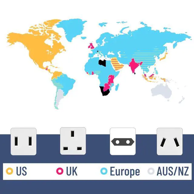 Alt view image 7 of 7 - Universal Adapter for Travel, Compact International Power Adapter for USA, EU, UK, Australia, and India Outlets, All in One