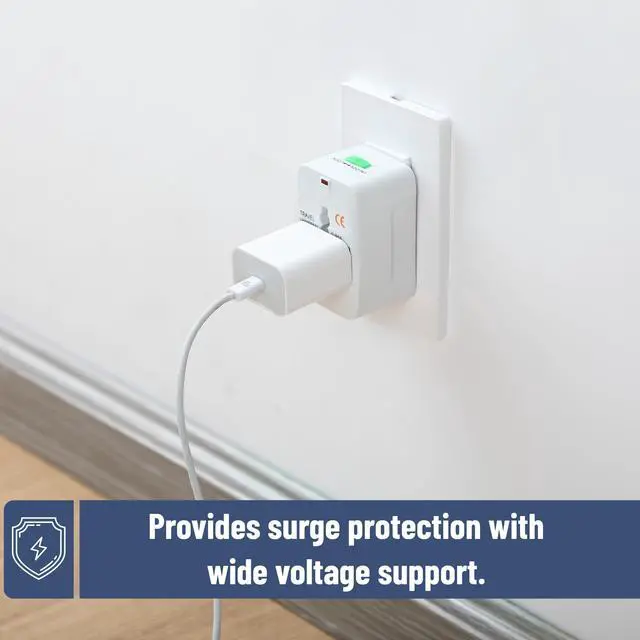 Alt view image 6 of 7 - Universal Adapter for Travel, Compact International Power Adapter for USA, EU, UK, Australia, and India Outlets, All in One