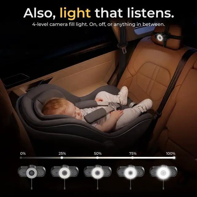 Alt view image 4 of 7 - First Baby Car Camera with Temperature Display, Auto IR Night Vision & Touch-Adjustable Buttons, Plug & Play Car Seat Monitor for Rear Facing Infant