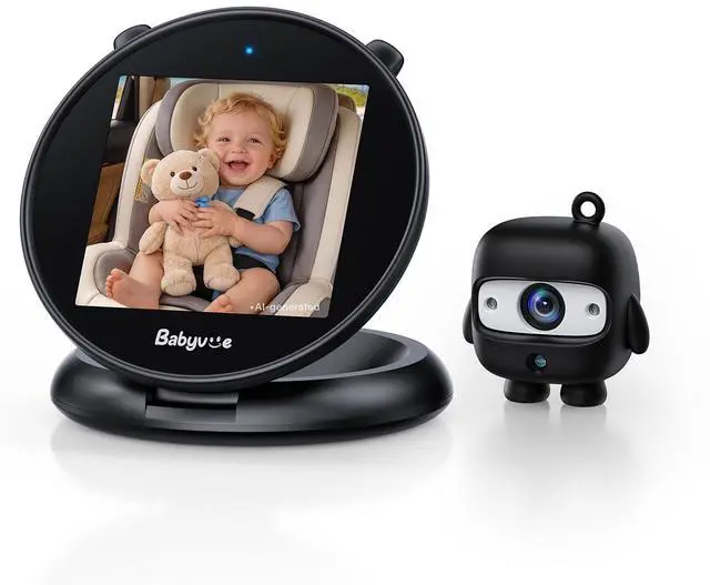 Main image of Baby Car Camera, Round Fold-Down Monitor for Rear-Facing