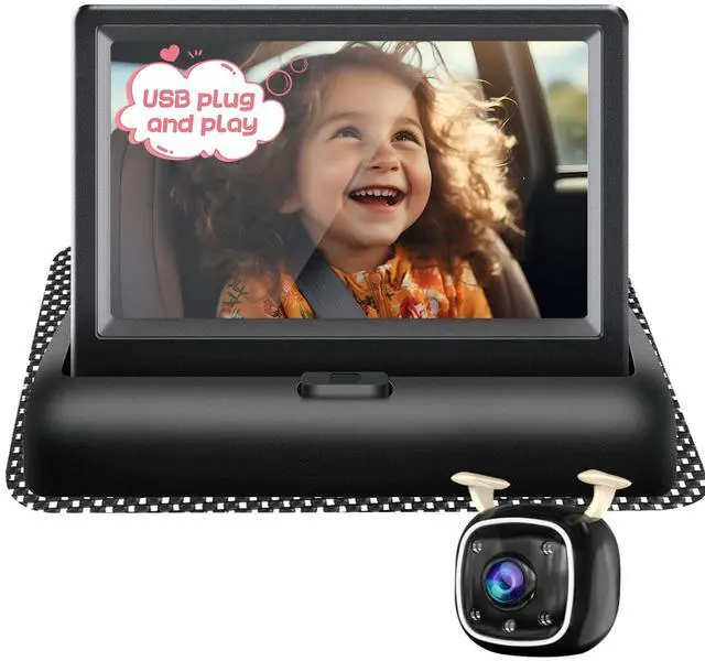 Main image of B1 Baby Car Camera with 4.3'' Monitor, USB Powered Rear Facing Seat Camera, HD 1080P Night Vision, 150° Wide Angle, Easy Installation, Safe & Portable Baby Monitor