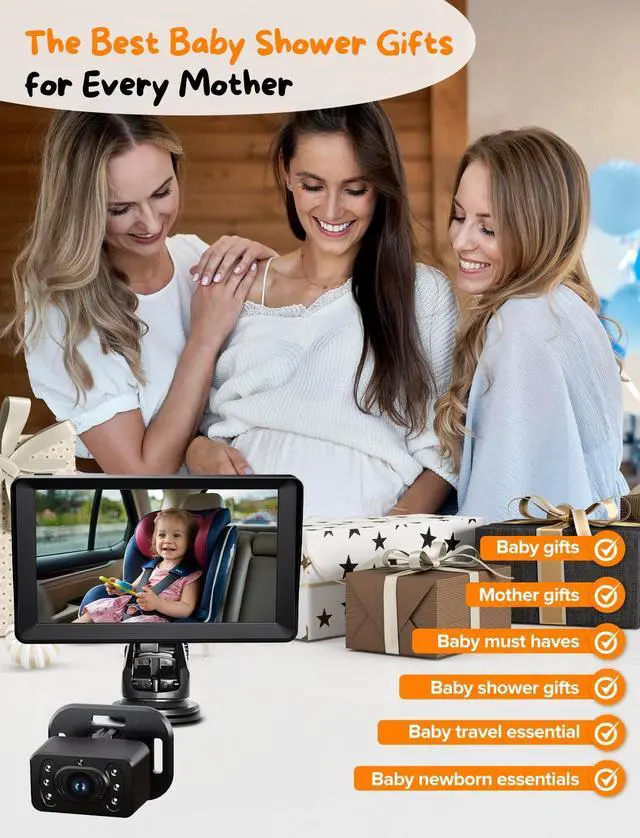 Alt view image 7 of 7 - Baby Car Camera - 7 Inch Large Screen Baby Monitor for Car