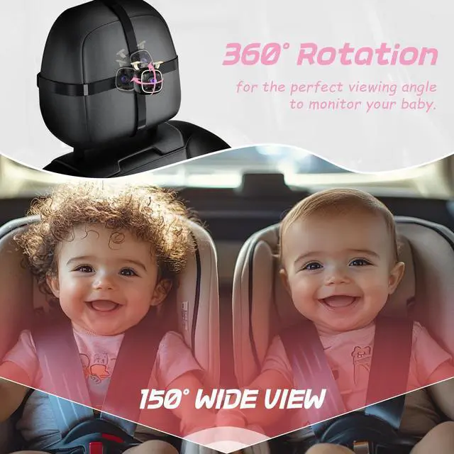 Alt view image 4 of 7 - B1 Baby Car Camera with 4.3'' Monitor, USB Powered Rear Facing Seat Camera, HD 1080P Night Vision, 150° Wide Angle, Easy Installation, Safe & Portable Baby Monitor
