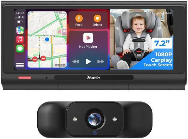 Main image of BV7 Baby Car Camera with Carplay, 7.2" Split Screen and Recording
