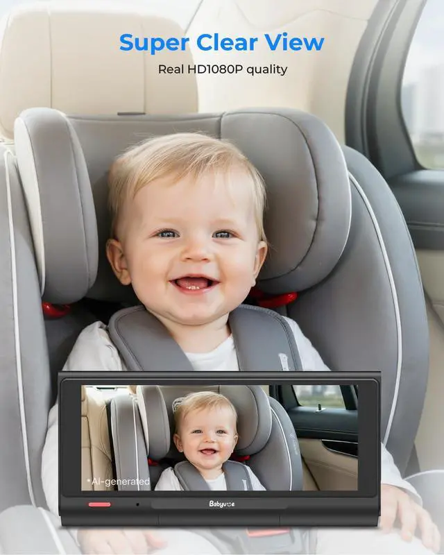 Alt view image 3 of 7 - BV7 Baby Car Camera with Carplay, 7.2" Split Screen and Recording