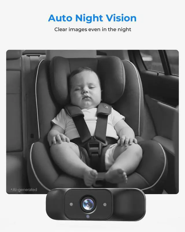 Alt view image 4 of 7 - BV7 Baby Car Camera with Carplay, 7.2" Split Screen and Recording