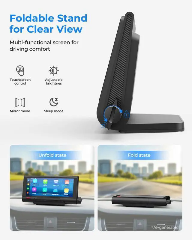 Alt view image 7 of 7 - BV7 Baby Car Camera with Carplay, 7.2" Split Screen and Recording