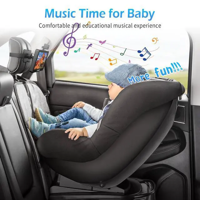 Alt view image 3 of 7 - Baby Car Camera, 5"+7" 1080P Dual Screen Car Baby Camera with Two-Way Video, Music & Video Play Supported, Night Vision & 150° Wide View Baby Monitor for Car Backseat with 64GB Storage-ACZ419
