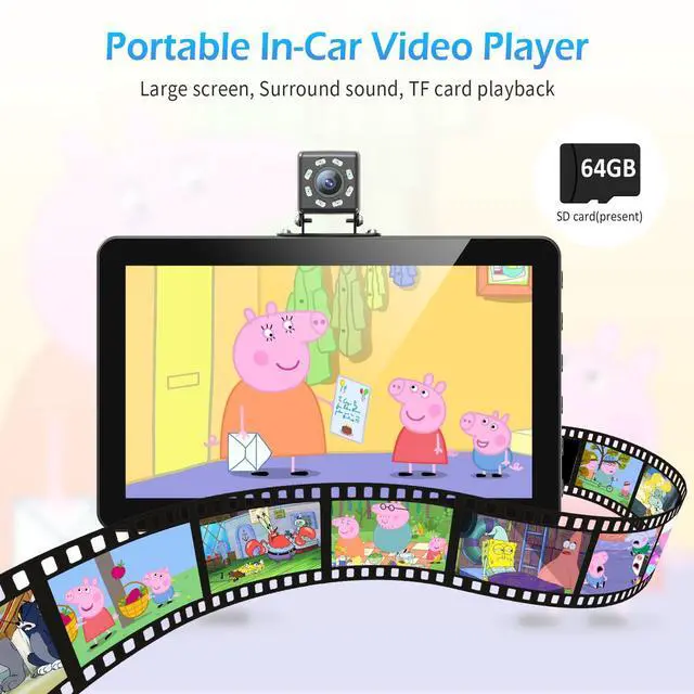 Alt view image 4 of 7 - Baby Car Camera, 5"+7" 1080P Dual Screen Car Baby Camera with Two-Way Video, Music & Video Play Supported, Night Vision & 150° Wide View Baby Monitor for Car Backseat with 64GB Storage-ACZ419