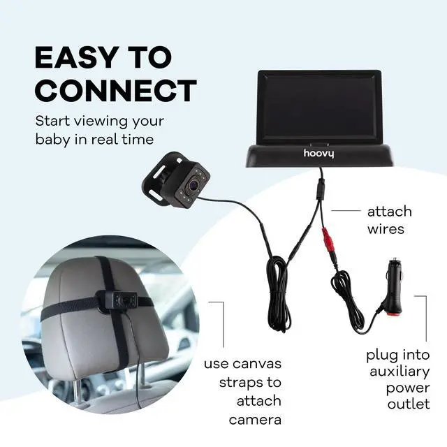 Alt view image 4 of 7 - Baby Car Camera Monitor, HD Real-Time Video, Rear-Facing Safety View, Easy Install