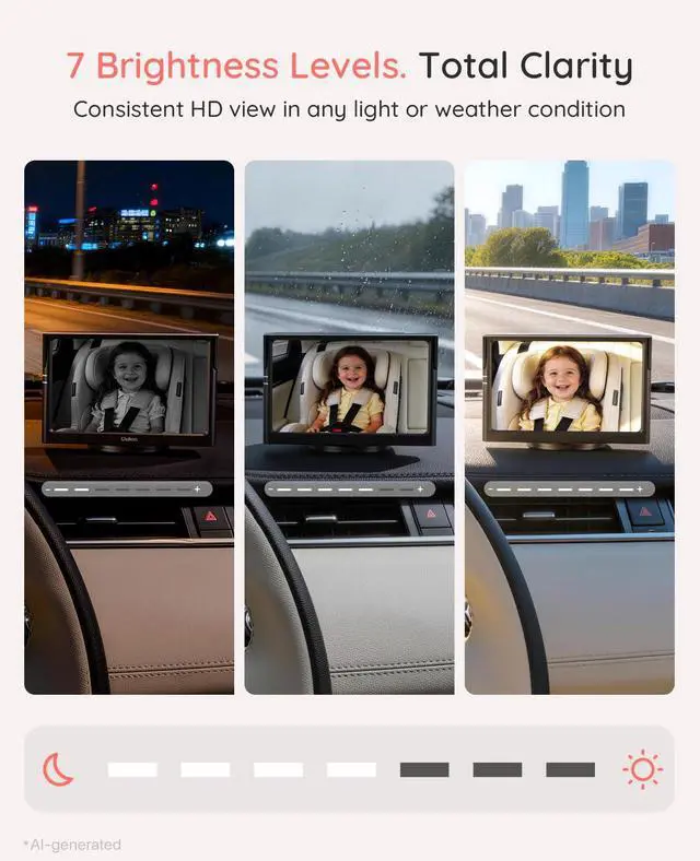 Alt view image 5 of 7 - BM1 Baby Car Camera, 5" 1080P Baby Car Monitor