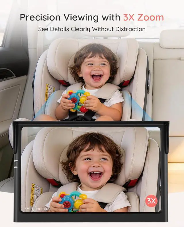 Alt view image 6 of 7 - BM1 Baby Car Camera, 5" 1080P Baby Car Monitor