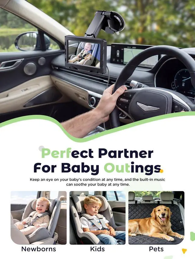 Alt view image 7 of 7 - Wireless Baby Car Camera - Auto 940nm Night Vision Backseat Cam & Eco-Mode