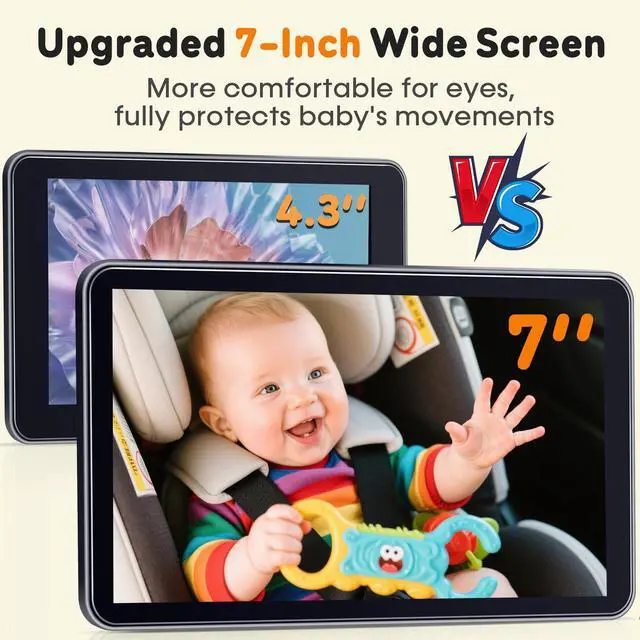 Alt view image 5 of 7 - Baby Car Camera 7-Inch - 3X Zoom 1080P HD Recording Touchscreen Easy to Install 150° Wide Angle Rear Facing Backseat Camera 940nm Night Vision for Infant