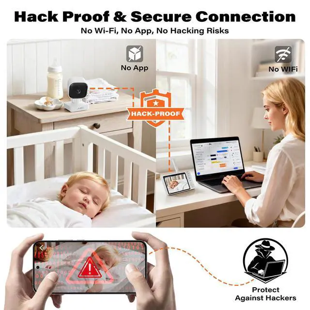 Alt view image 2 of 7 - Wireless Baby Car Monitor, Battery-Powered Baby Car Camera for Backseat & Home, 5" HD 1080P Auto/Manual Night Vision Screen with 7-Hour Battery, Rear Facing Carseat Camera for Newborns, Kids, Pets
