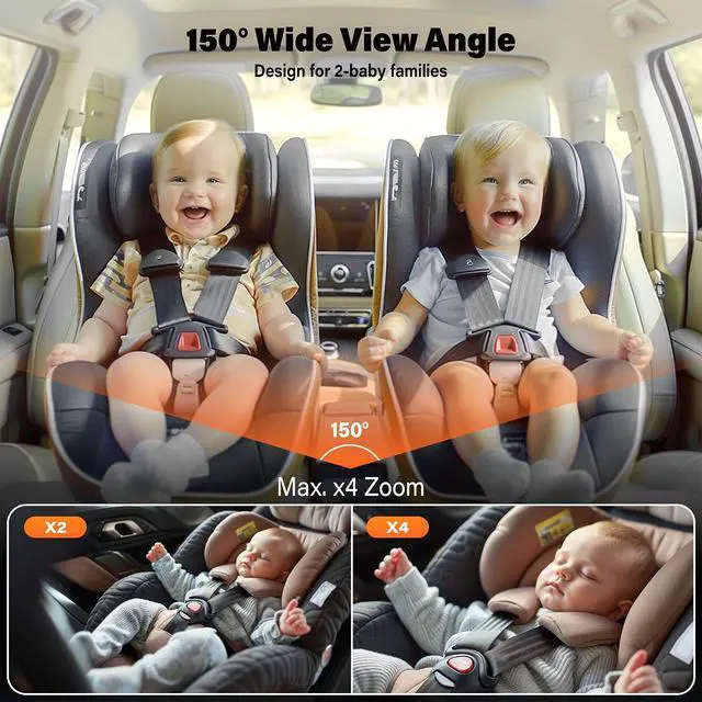 Alt view image 6 of 7 - Wireless Baby Car Monitor, Battery-Powered Baby Car Camera for Backseat & Home, 5" HD 1080P Auto/Manual Night Vision Screen with 7-Hour Battery, Rear Facing Carseat Camera for Newborns, Kids, Pets