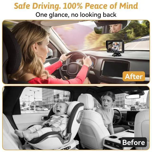 Alt view image 2 of 7 - HD 1080P Baby Car Camera with Adjustable Light: Clear Night Vision