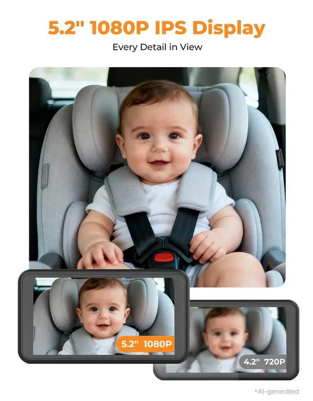 Alt view image 2 of 7 - Baby Car Camera 3X Zoom Monitor