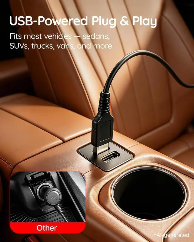 Alt view image 3 of 7 - USB Baby Car Camera, Backseat Monitor Car Seat Mirror