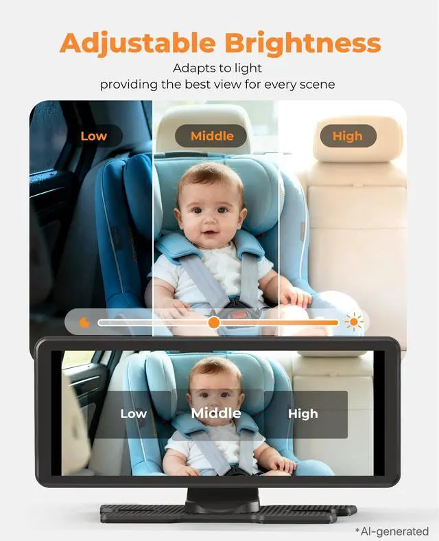 Alt view image 7 of 7 - BM5PRO Dual Baby Car Camera, 7.2" 1080P Split Monitor