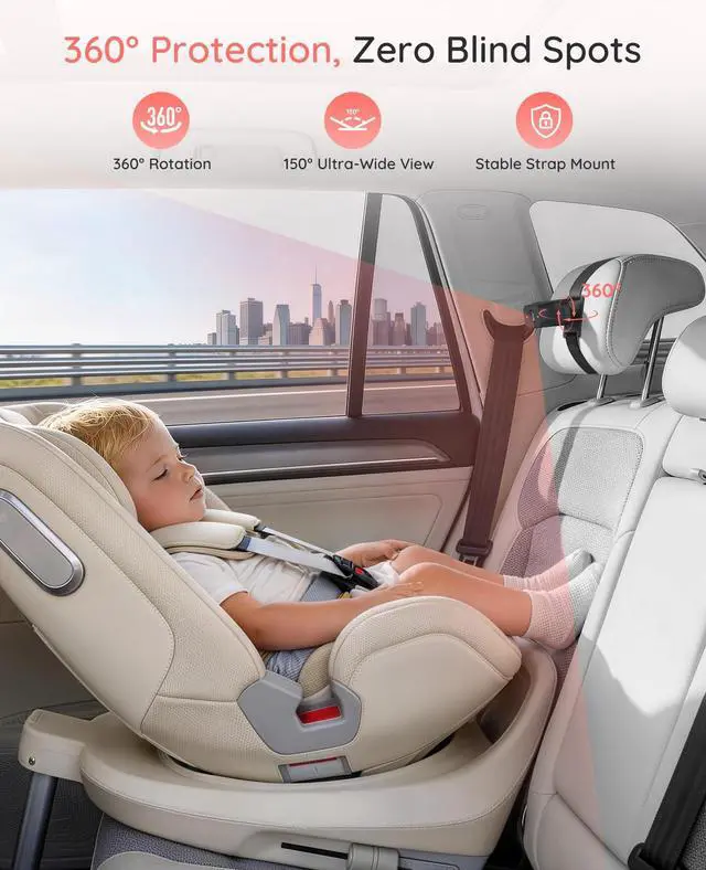 Alt view image 7 of 7 - BM1 Baby Car Camera, 5" 1080P Baby Car Monitor