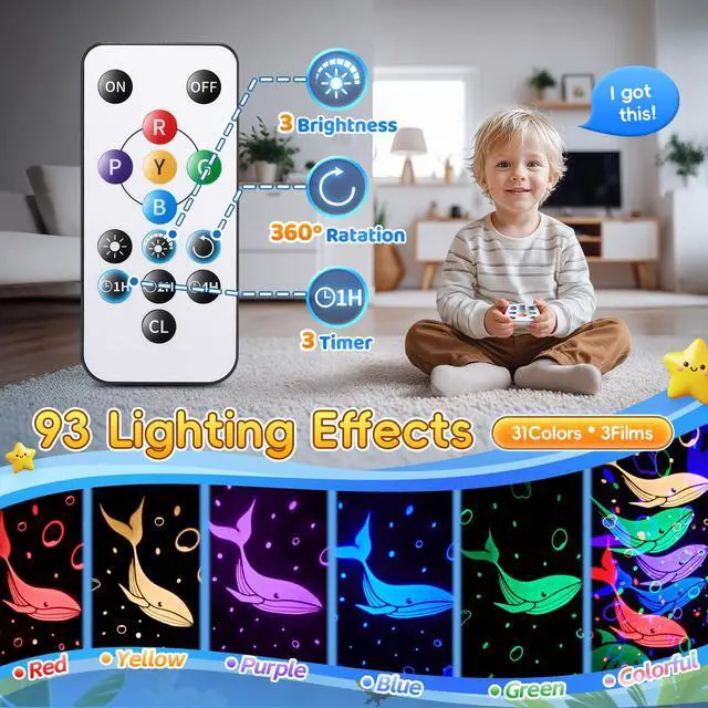 Alt view image 5 of 7 - Sensory Toys for Kids with Autism 31 Colors Night Light Projector