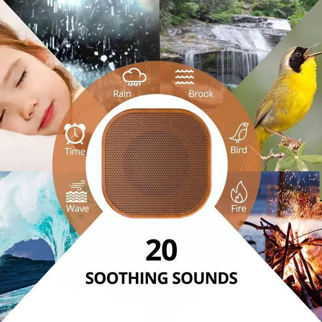 Alt view image 2 of 7 - White Noise Machine plug-in Sound Machine with 20 Non Looping Natural Soothing Sounds and Memory Function Sleep Timer Sleep Machine with Sleep Therapy for Baby Kids Adults-New Wood Grain Added in 2025
