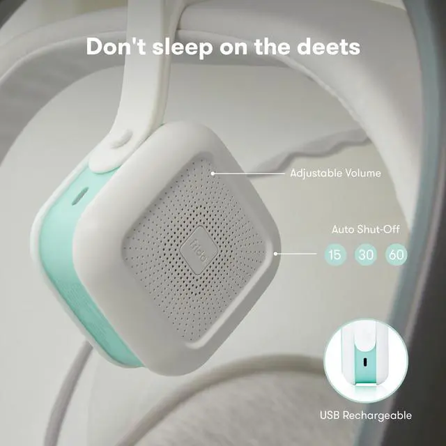 Alt view image 2 of 7 - Baby 2-in-1 Portable Sound Machine for Baby + Nightlight | White Noise Sound Machine for Baby with 5 Soothing Sounds & 3 Nightlight Modes | Travel Sound Machine Attaches to Strollers, Car Seats