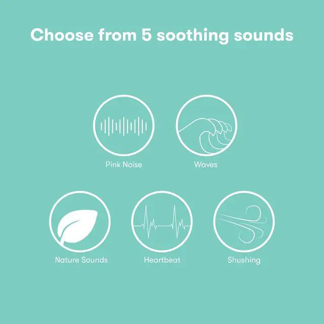 Alt view image 3 of 7 - Baby 2-in-1 Portable Sound Machine for Baby + Nightlight | White Noise Sound Machine for Baby with 5 Soothing Sounds & 3 Nightlight Modes | Travel Sound Machine Attaches to Strollers, Car Seats