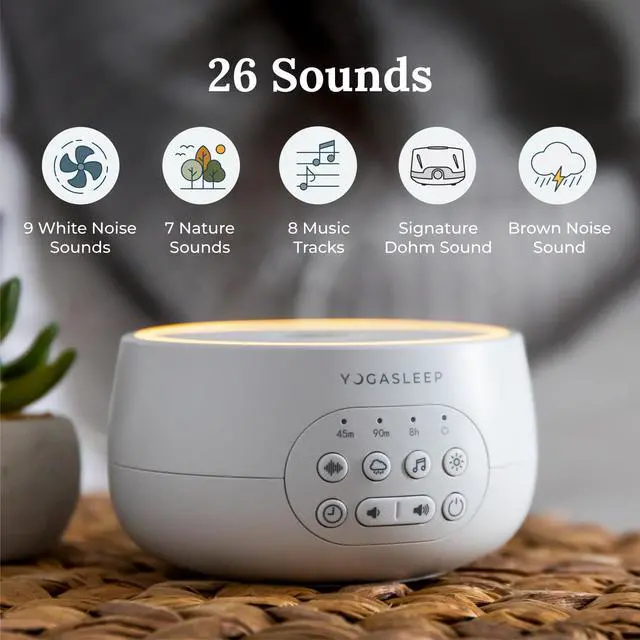 Alt view image 3 of 6 - Dreamcenter Multi Sound White Noise Machine with Night Light, Sleep Timer, 26 Soothing Sounds for Travel, Noise Canceling for Office Privacy, Sleep Aid for Adults & Baby, Registry Gift