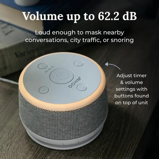 Alt view image 3 of 7 - Dohm Nova White Noise Sound Machine, Better Sleep for Babies & Adults. Includes Night Light, 10 Fan Speeds & Calming Pink Noise for Louder Noise Masking. Noise Canceling for Office Privacy.