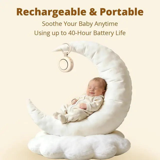 Alt view image 2 of 6 - Sound Machine Portable White Noise Machine Baby Shushing Sleep Machine with 30 Soothing Sounds for Baby Kids Adults Pets 4 Timers Memory Function Brown Pink Noise Machine for Home Travel Office