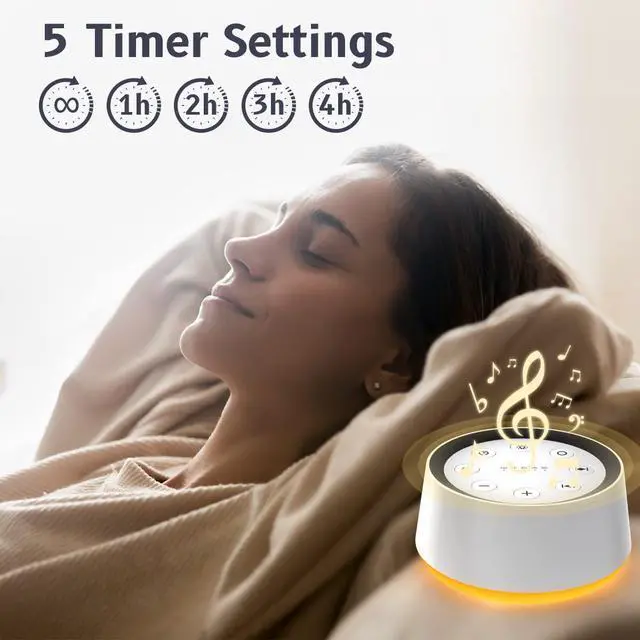 Alt view image 5 of 7 - Sound Machine with 30 Soothing Sounds 12 Colors Night Light White Noise Machine for Adults Baby Kids Sleep Machines Memory Function 36 Volume Levels 5 Timers for Home Office Travel