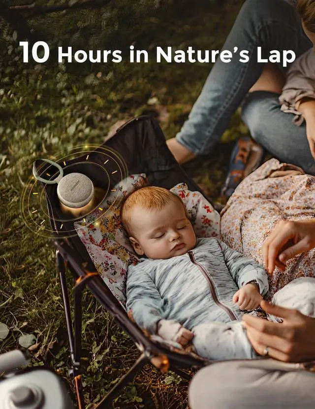 Alt view image 5 of 7 - Portable Sound Machine with Night Light, White Noise Sound Machine for Baby, 20 Soothing Sounds, Sound Therapy, Long-Lasting Power, Timer, Clips on Stroller, Baby Shower Gifts