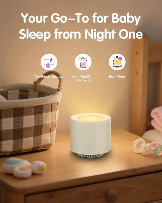 Alt view image 2 of 7 - White Noise Sound Machine: Red Light Therapy Sleep Sound Machine with 38 Soothing Sounds & Calming Womb Soother, Memory Function, Dimmable Nursery Night Light with Timer for Baby Adult Gift