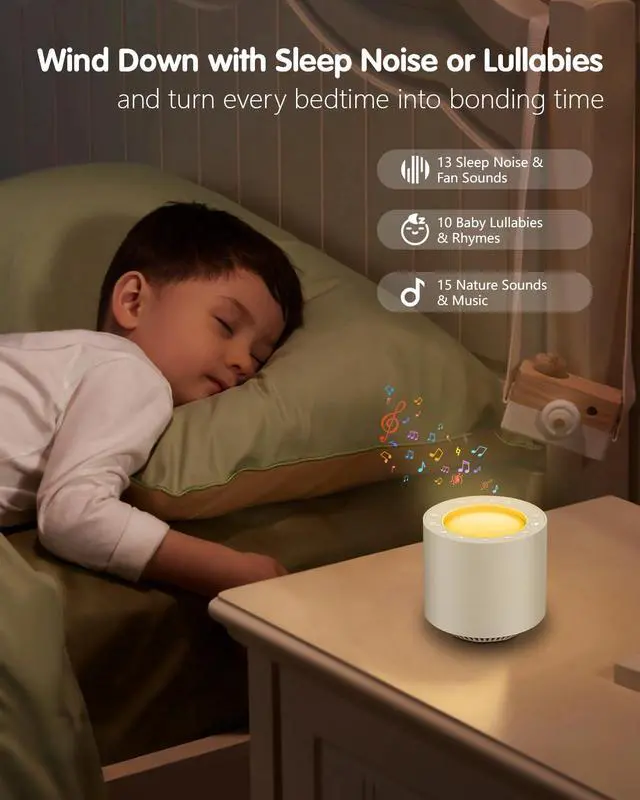 Alt view image 6 of 7 - White Noise Sound Machine: Red Light Therapy Sleep Sound Machine with 38 Soothing Sounds & Calming Womb Soother, Memory Function, Dimmable Nursery Night Light with Timer for Baby Adult Gift