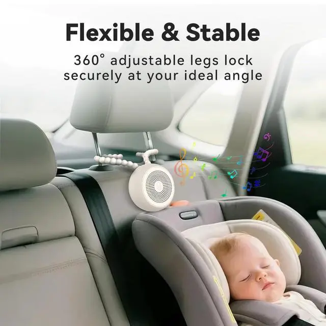 Alt view image 5 of 7 - Portable Sound Machine for Baby Adult White Noise Machine with 30 Soothing Sounds 32 Volume Levels 4 Timer Sleep Soother Rechargeable Shush Brown Noise Machine for Home, Travel & Office