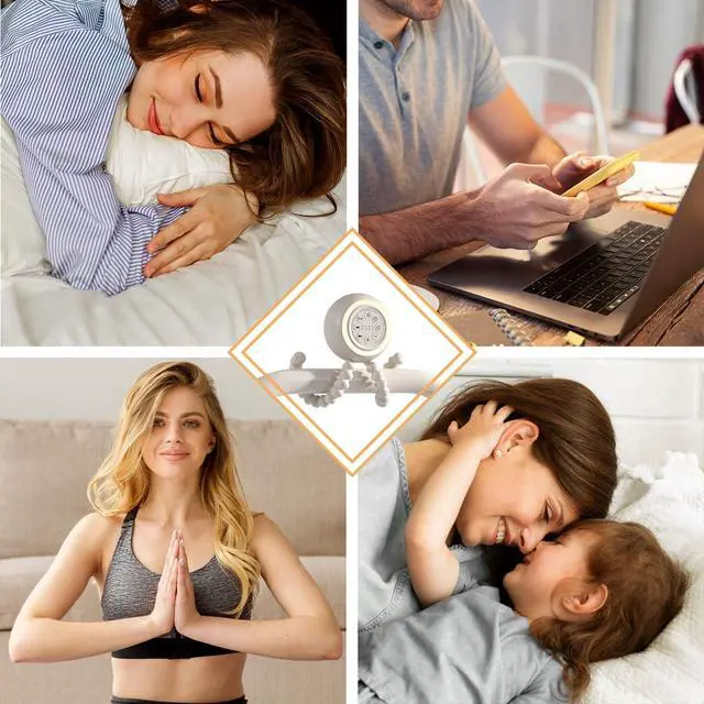 Alt view image 7 of 7 - Portable Sound Machine for Baby Adult White Noise Machine with 30 Soothing Sounds 32 Volume Levels 4 Timer Sleep Soother Rechargeable Shush Brown Noise Machine for Home, Travel & Office