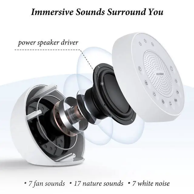 Alt view image 3 of 6 - Glows White Noise Sound Machine, 31 Soothing Sounds, Colored NightLight for Kids & Baby, Small Travel Sleep Machine & Noise Canceling for Sleeping, Relaxation