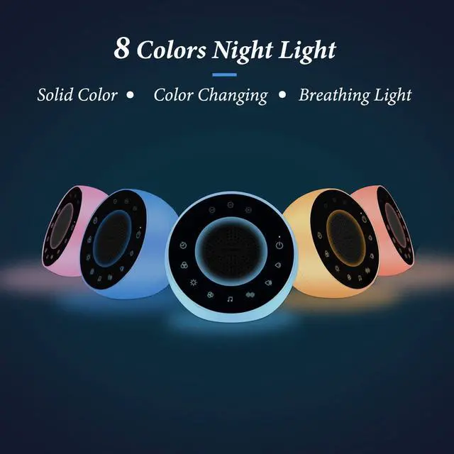 Alt view image 4 of 6 - Glows White Noise Sound Machine, 31 Soothing Sounds, Colored NightLight for Kids & Baby, Small Travel Sleep Machine & Noise Canceling for Sleeping, Relaxation