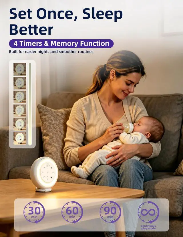 Alt view image 6 of 7 - Portable Baby Sound Machine with Voice Recording & 24 Sleep Sounds