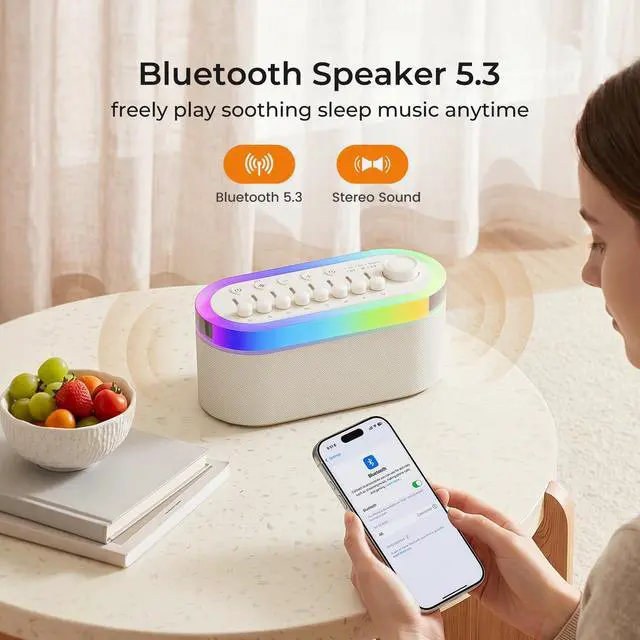 Alt view image 4 of 7 - White Noise Sound Machine for Sleep with 255+ Mixable Sounds & Bluetooth