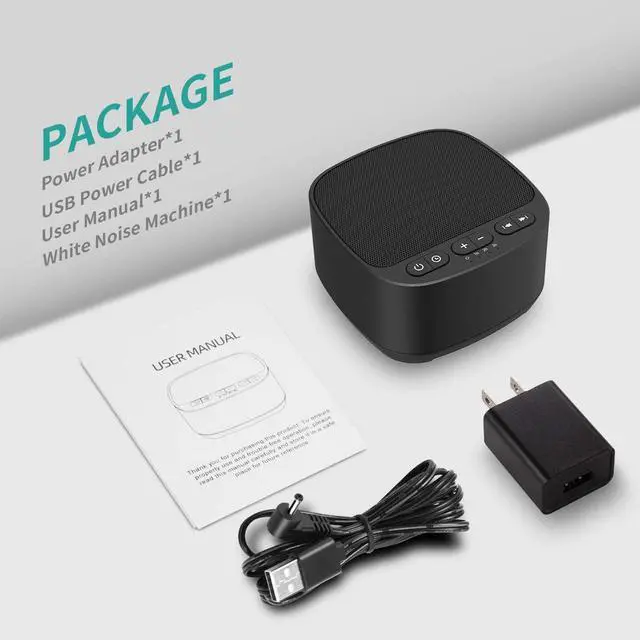 Alt view image 5 of 7 - Sleep Sound White Noise Machine with 40 Natural Soothing Sounds and Memory Function 32 Levels of Volume Powered by AC or USB and Sleep Timer Sound Therapy for Baby Kids Adults (B-Black)
