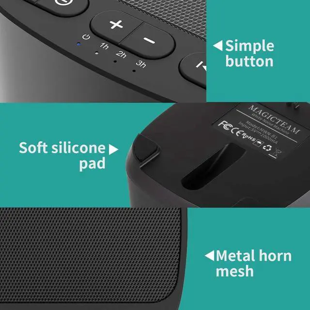 Alt view image 7 of 7 - Sleep Sound White Noise Machine with 40 Natural Soothing Sounds and Memory Function 32 Levels of Volume Powered by AC or USB and Sleep Timer Sound Therapy for Baby Kids Adults (B-Black)