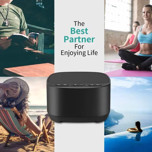Alt view image 6 of 7 - Sleep Sound White Noise Machine with 40 Natural Soothing Sounds and Memory Function 32 Levels of Volume Powered by AC or USB and Sleep Timer Sound Therapy for Baby Kids Adults (B-Black)